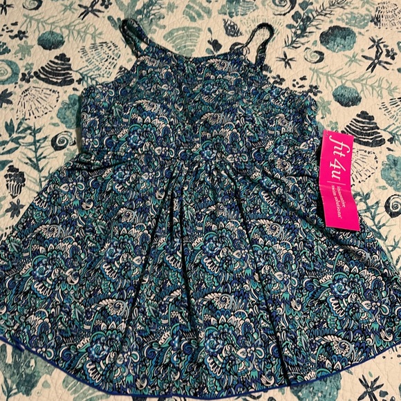 Blue Patterned Swim Top - Picture 3 of 7